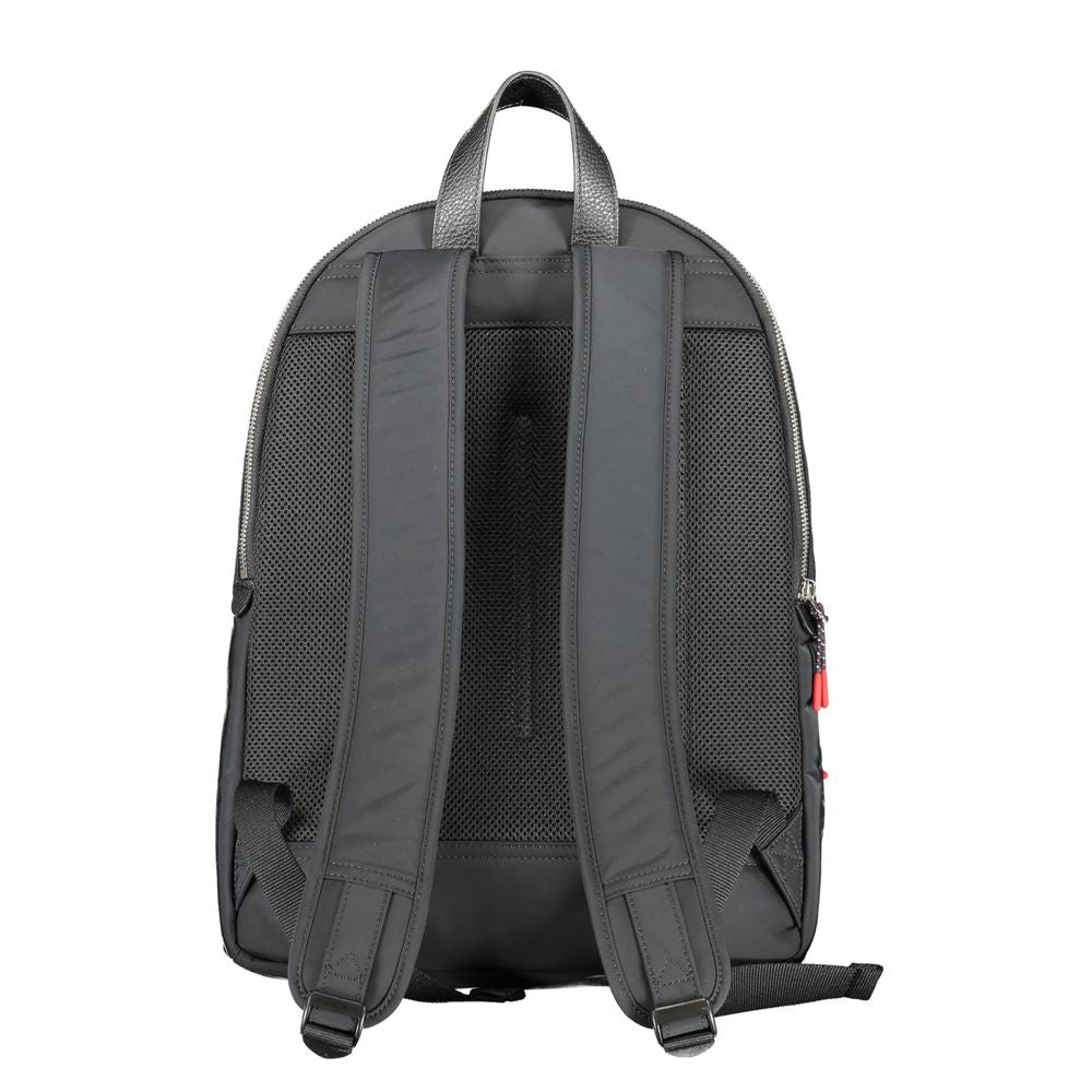 Tommy Hilfiger Black Polyester Men Backpack