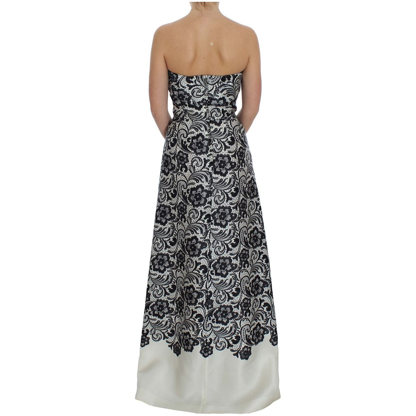 Dolce & Gabbana Elegant Silk Lace Corset Maxi Dress Dolce & Gabbana