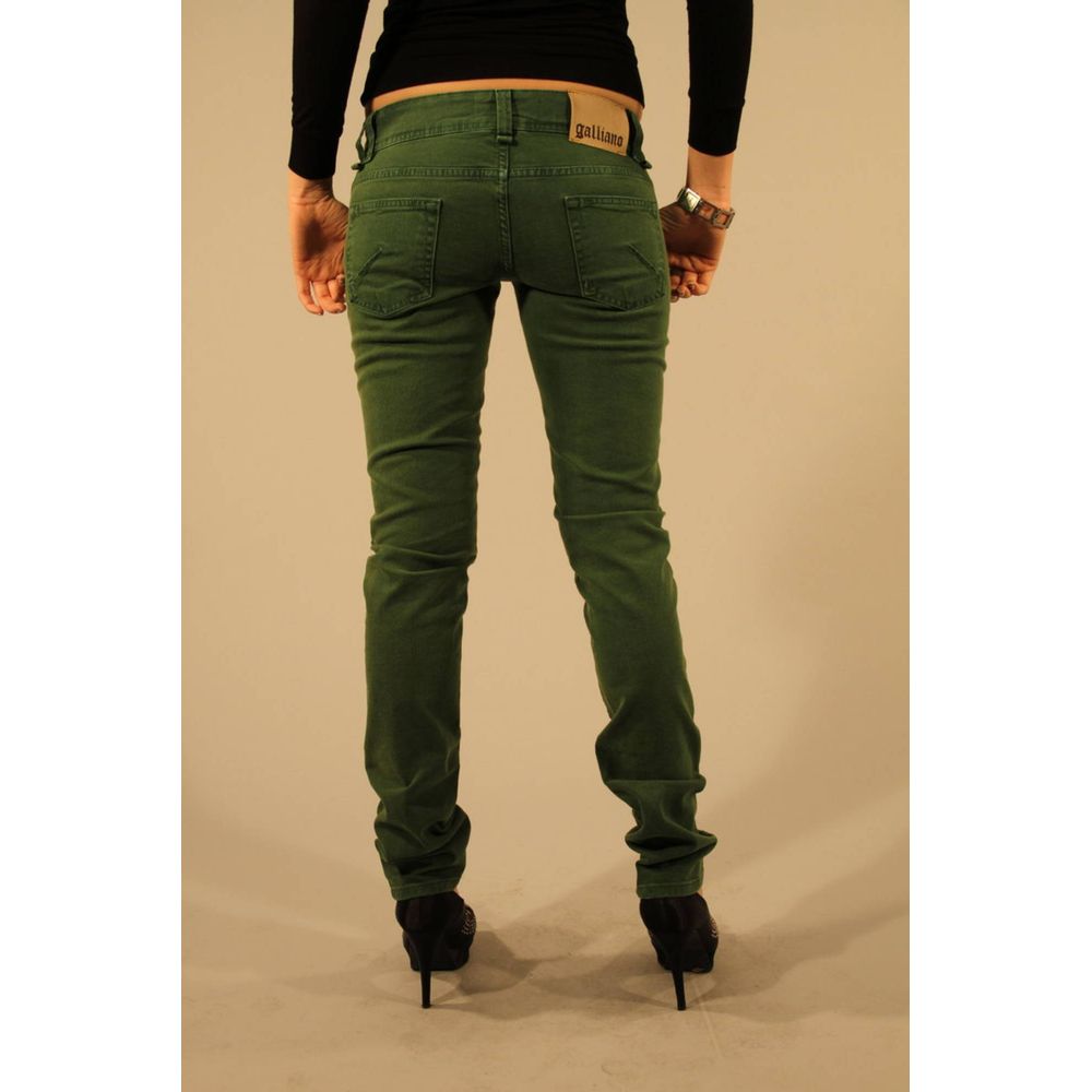 John Galliano Verde Cotton Women Jeans