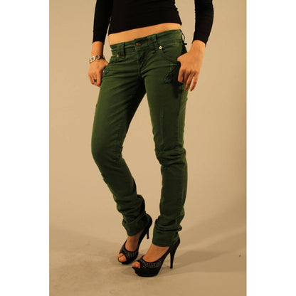 John Galliano Verde Cotton Women Jeans