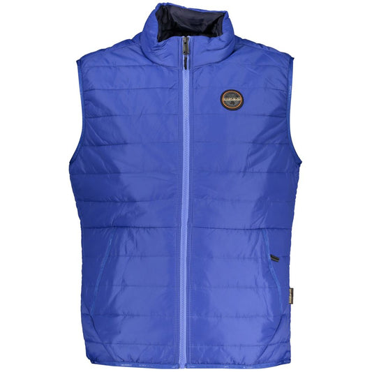 Napapijri Blue Polyester Sleveless Jacket Napapijri