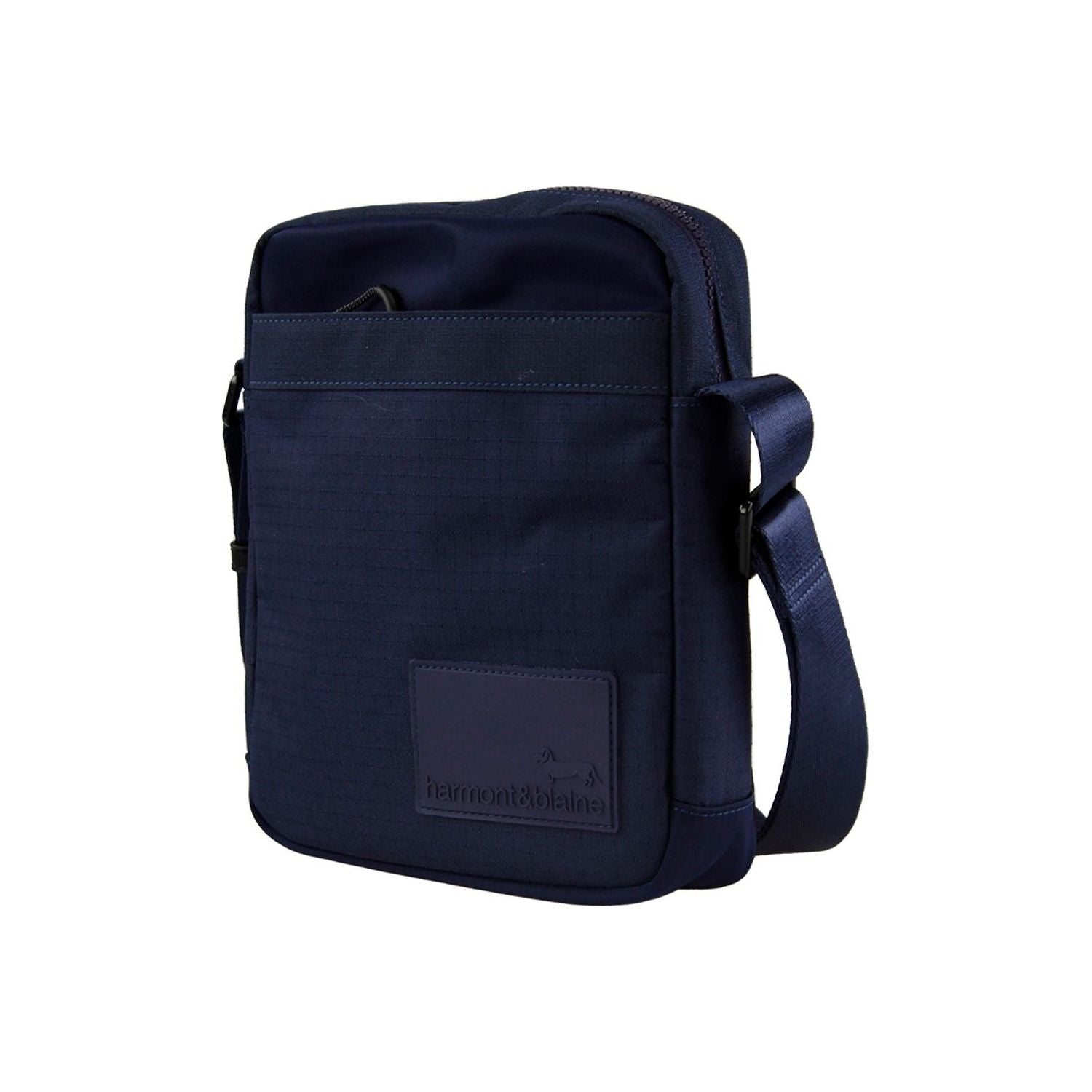 Front view with bag zipped and handles upright.