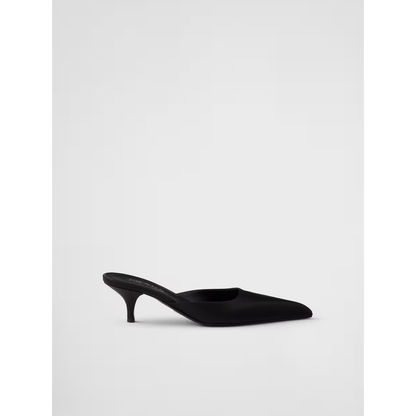 Prada Black Satin Sabot