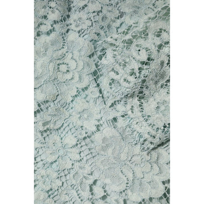 Dolce & Gabbana Mint Green Floral Lace Cotton Blouse Top