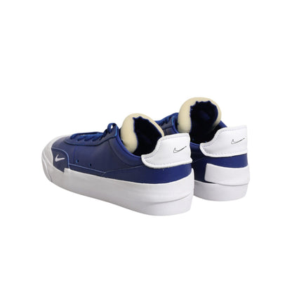 Nike White Blue Lace Up Low Top Drop-Type PRM Sneakers Shoes Nike