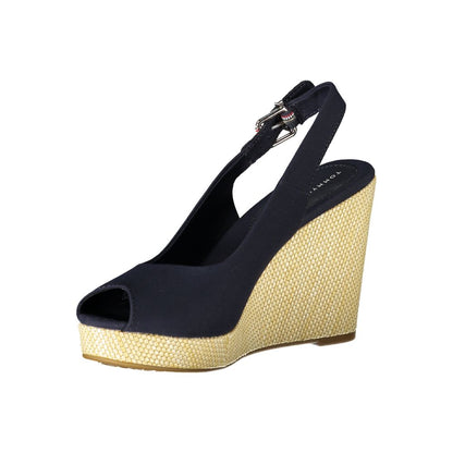 Tommy Hilfiger Blue Polyester Women's Wedge Sandal