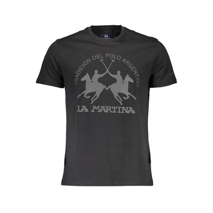 La Martina Black Cotton Men's T-Shirt