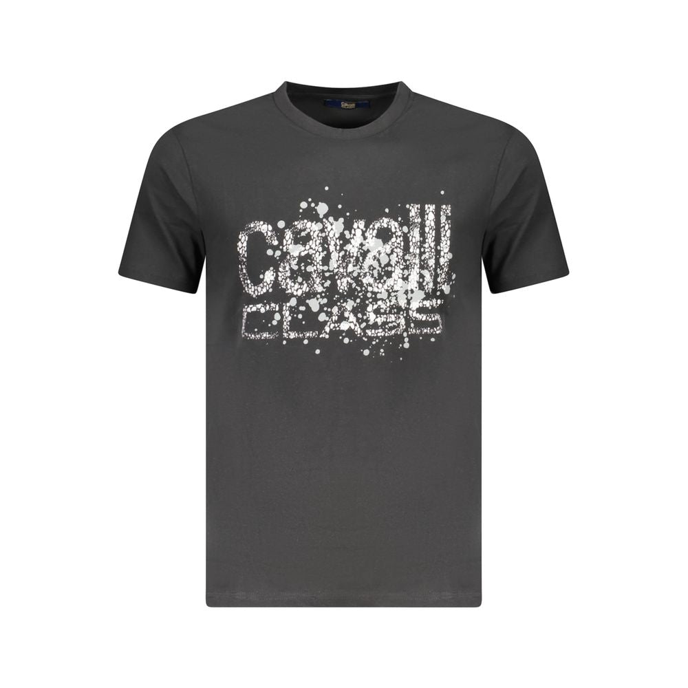 Cavalli Class Black Cotton Men T-Shirt