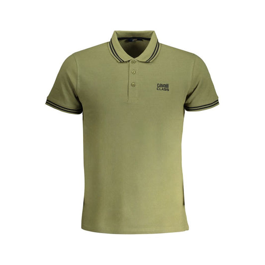 Cavalli Class Verde Cotton Men Polo Shirt