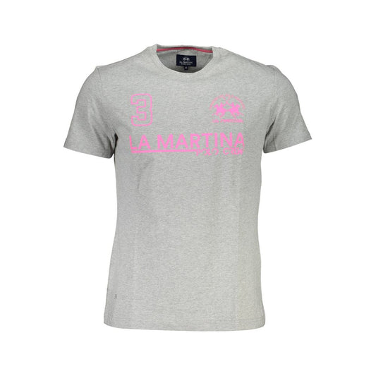 La Martina Grigio Cotton Men T-Shirt