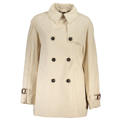 Tommy Hilfiger Beige Cotton Trench Coat Tommy Hilfiger