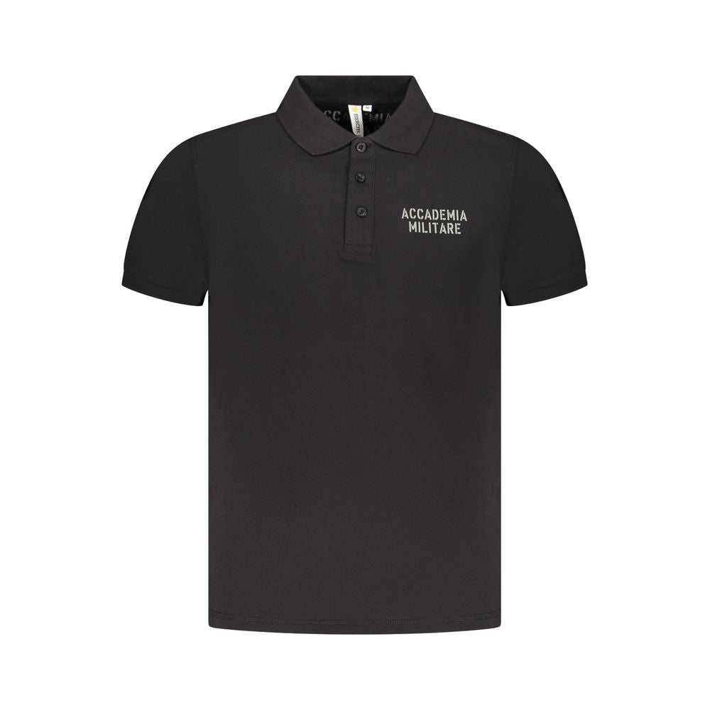 Accademia Militare Black Cotton Men's Polo Shirt