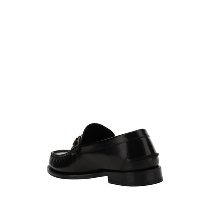 Versace Black Calf Leather Bos Taurus Slip-On Loafers 1728,72470364320,Black,EU39/US6,EU40/US7,EU41/US8,EU42/US9,Loafers - Men - Shoes,Loafers - Shoes,Men,Men - Shoes,New with tags,Shoes,Slip-On Loafers - Loafers - Shoes,Versace
