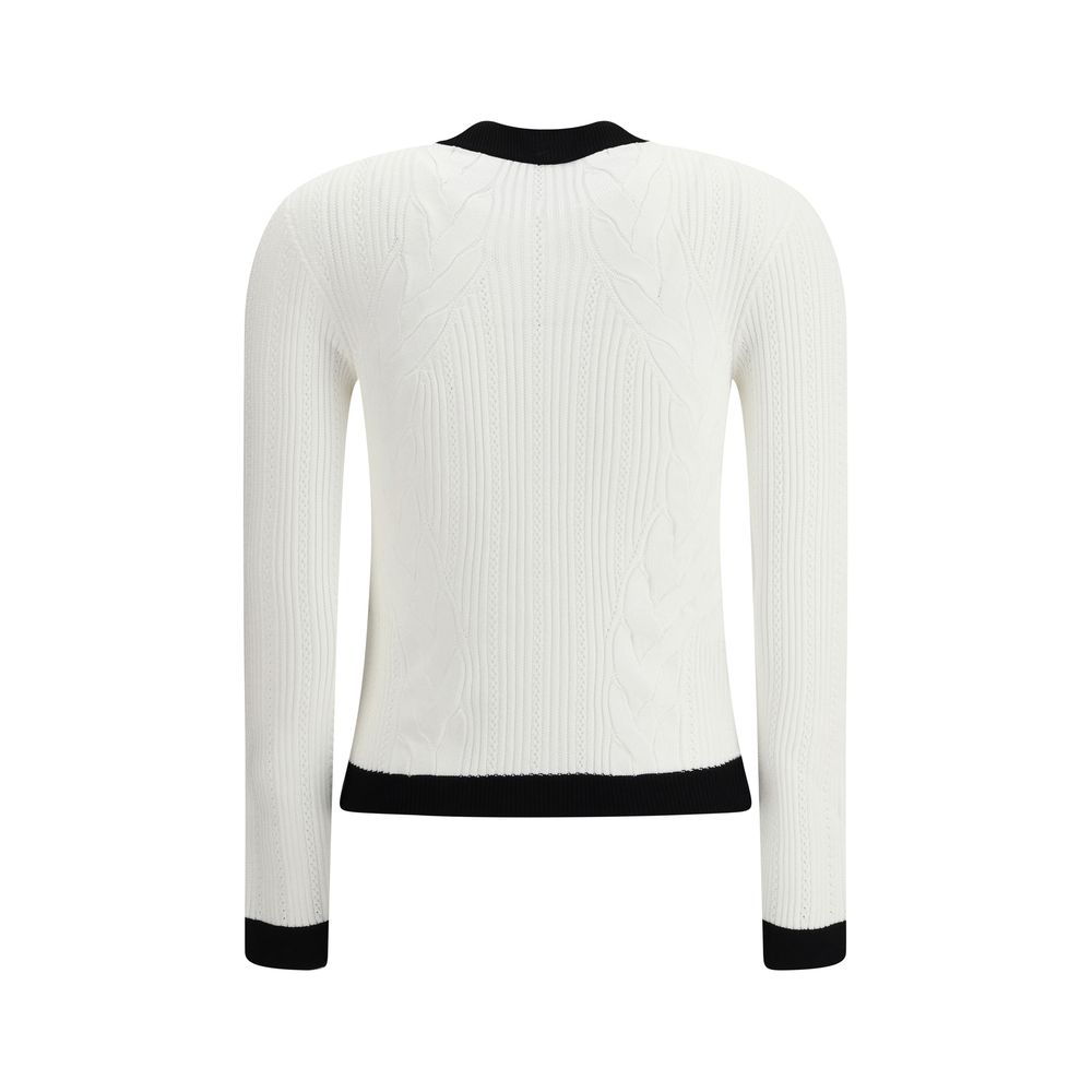 Balmain White Viscose Cardigan Balmain