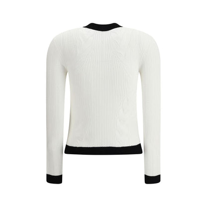 Balmain White Viscose Cardigan Balmain