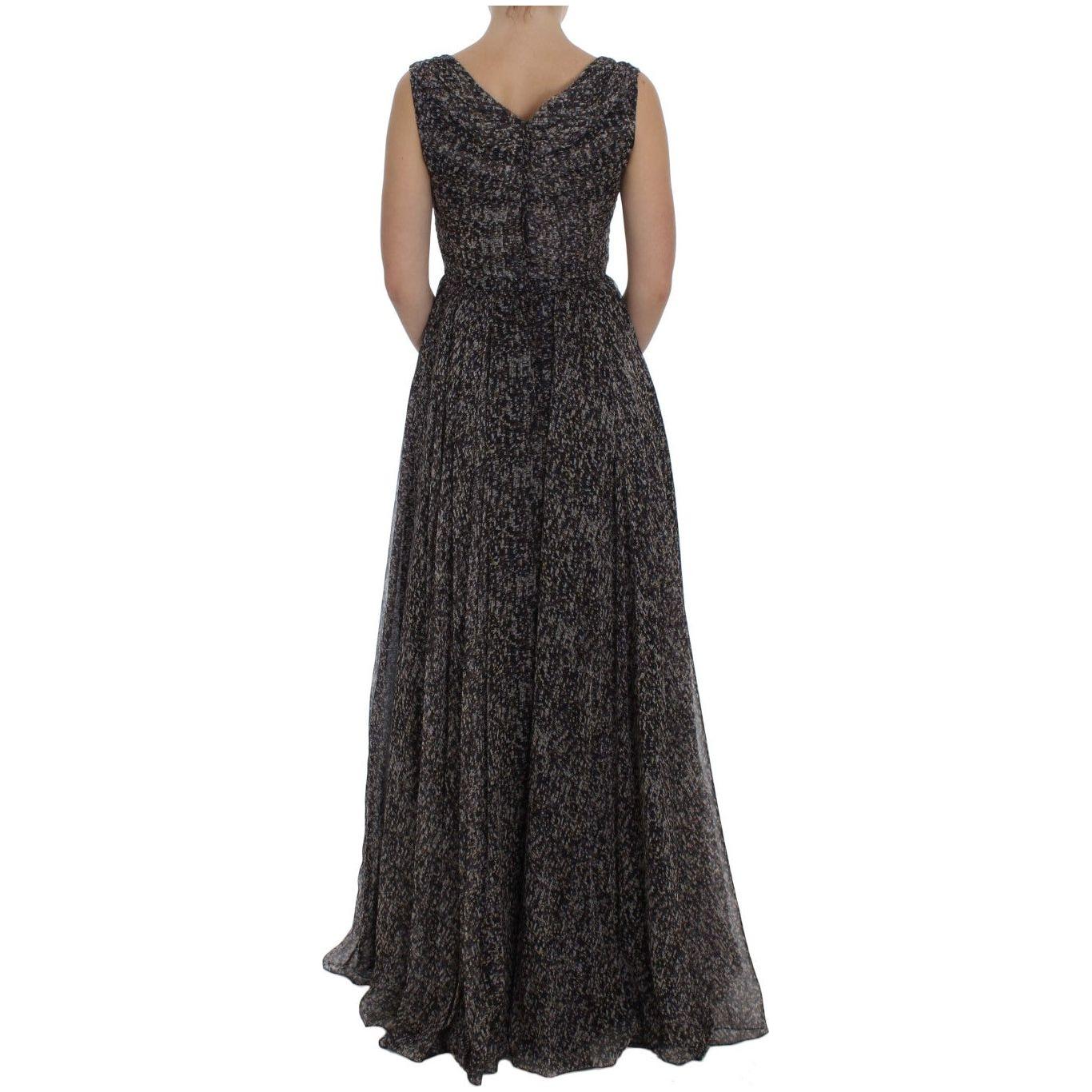 Dolce & Gabbana Glamorous Sequined Silk Full-Length Dress Dolce & Gabbana