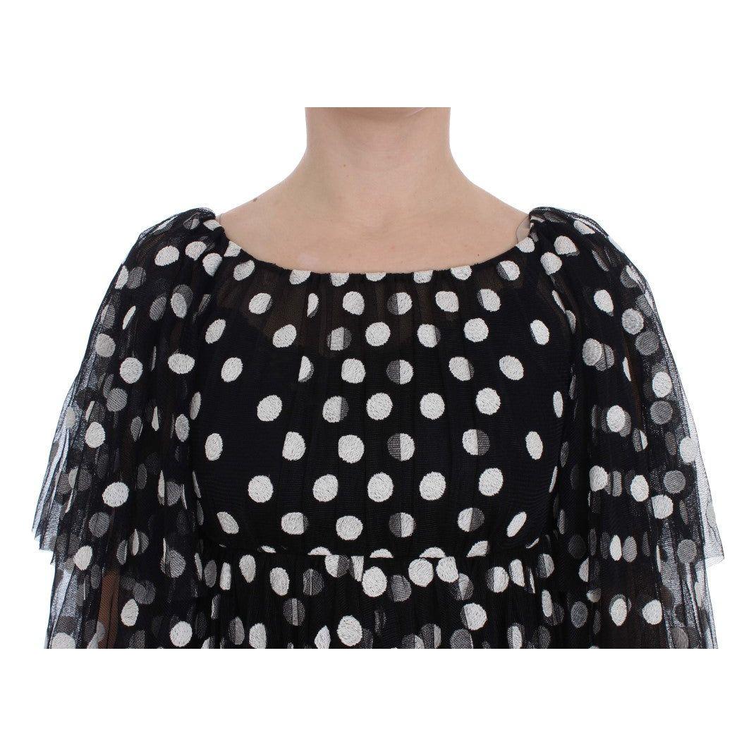 Dolce & Gabbana Elegant Polka Dotted Ruffled Dress Dolce & Gabbana