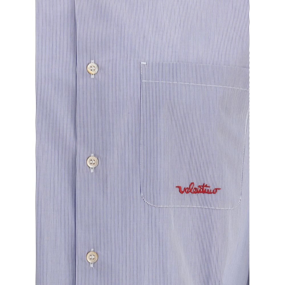 Valentino Blue Cotton Pattern Shirt
