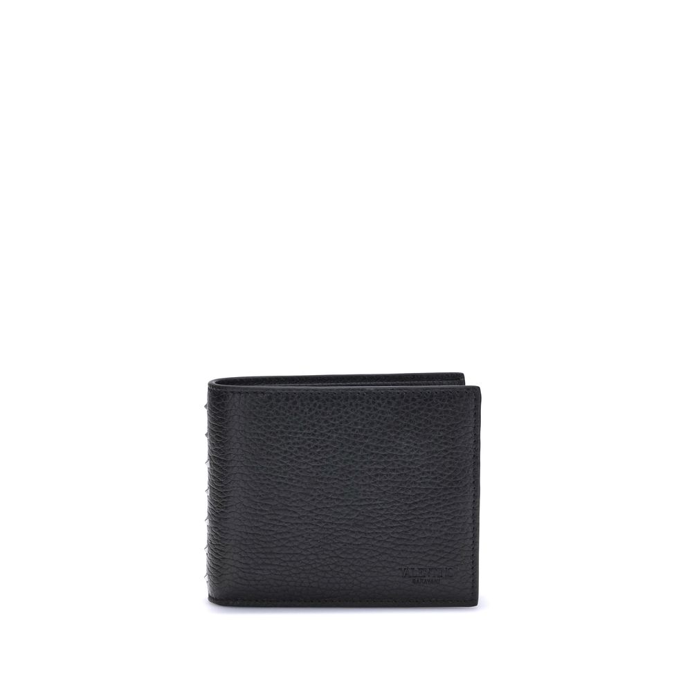 Valentino Garavani Black Calf Leather Bos Taurus Wallet