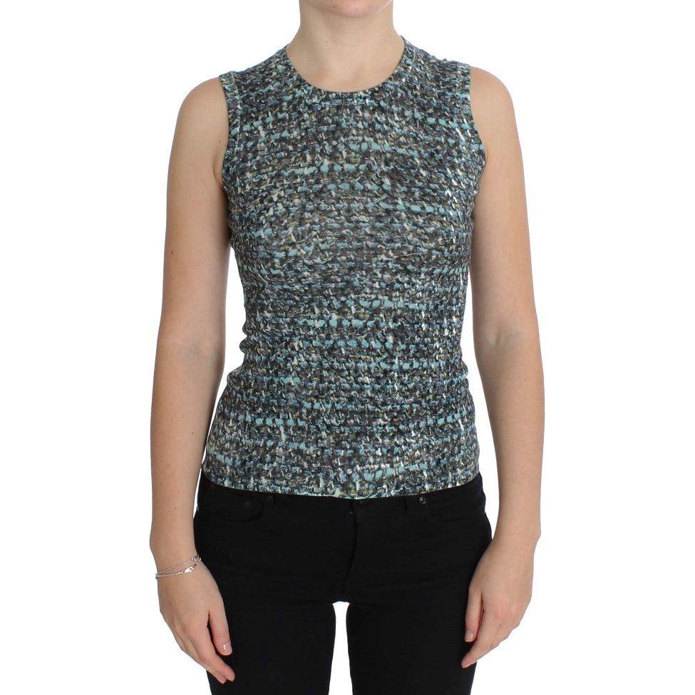Dolce & Gabbana Blue Wool Sweater Sleeveless Pullover