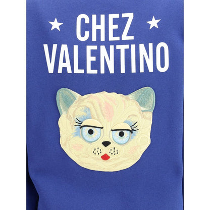 Valentino Blue Cotton Sweatshirt Valentino
