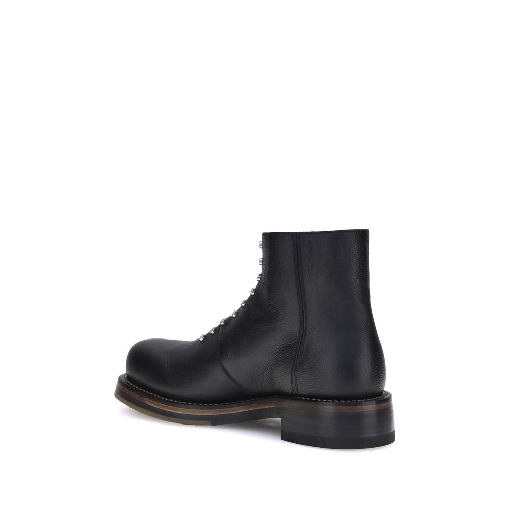 Alexander McQueen Black Calf Leather Bos Taurus Ankle Boots Alexander McQueen