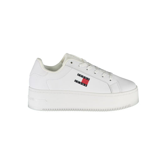 Tommy Hilfiger White Leather Women Sneaker 1728,67403481248,EU40/US10,EU41/US11,New with tags,Platform - Sneakers - Shoes,Shoes,Sneakers - Shoes,Tommy Hilfiger,White,Women