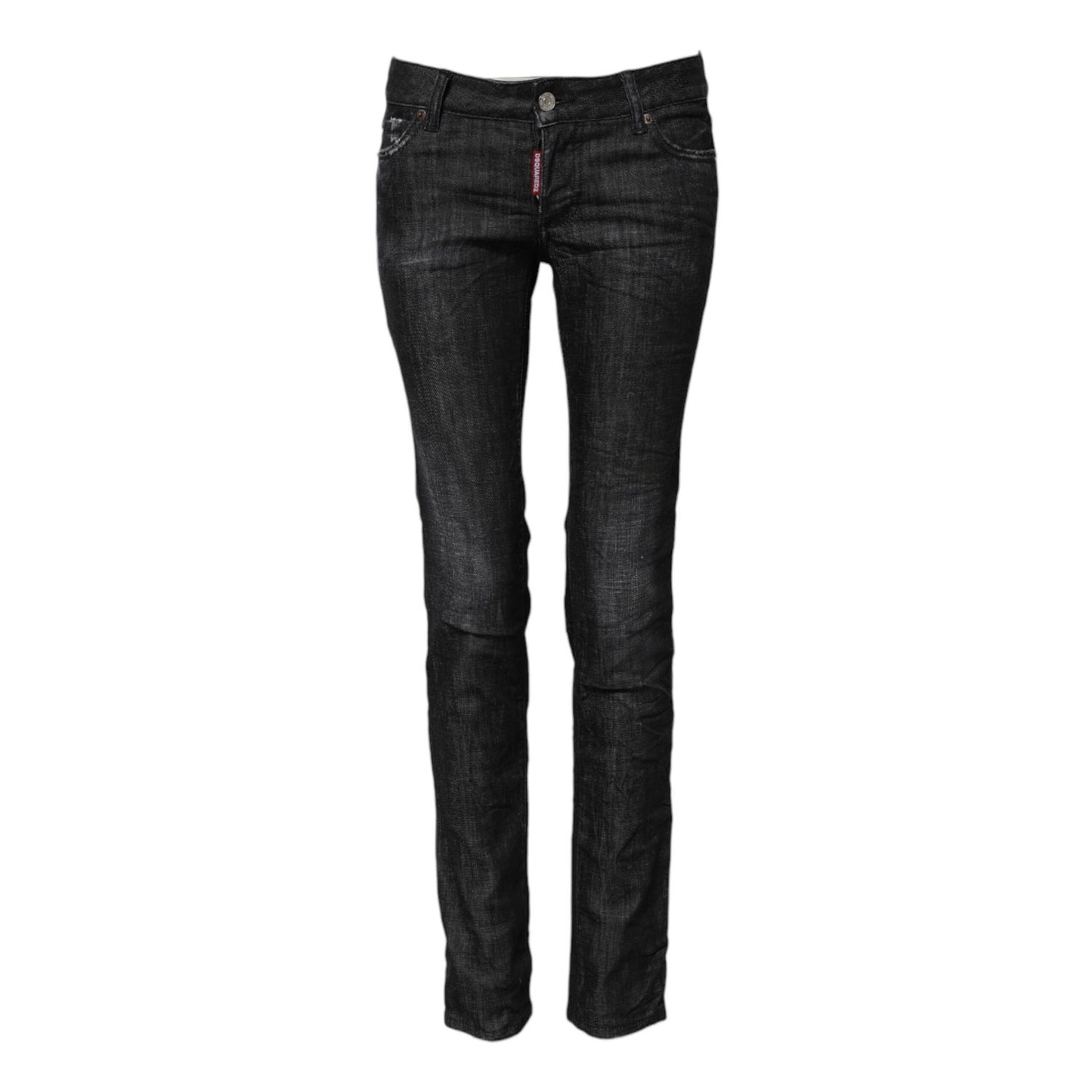 Dsquared² Black Cotton Low Waist Skinny Denim Jeans Dsquared²