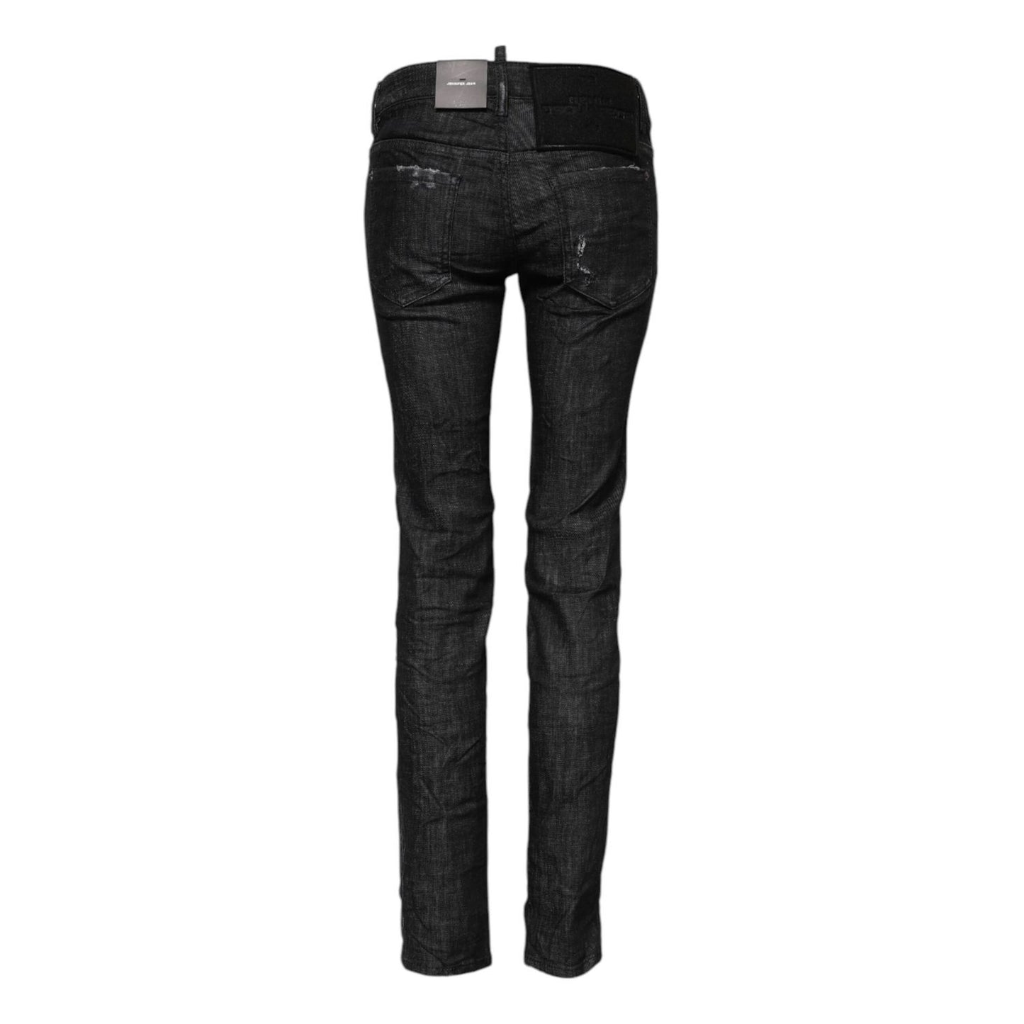 Dsquared² Black Cotton Low Waist Skinny Denim Jeans Dsquared²
