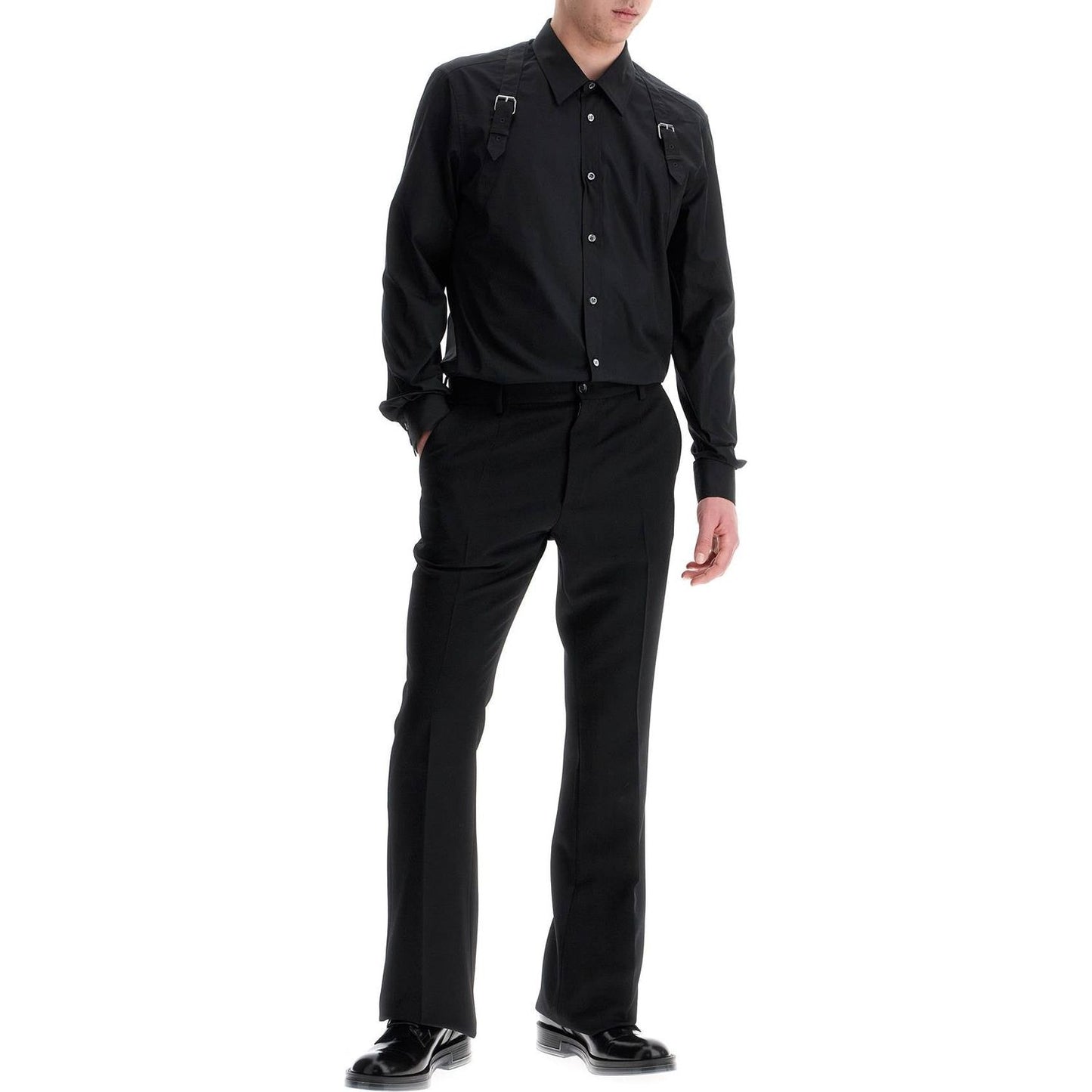 Alexander Mcqueen poplin harness shirt for men Shirts Alexander Mcqueen