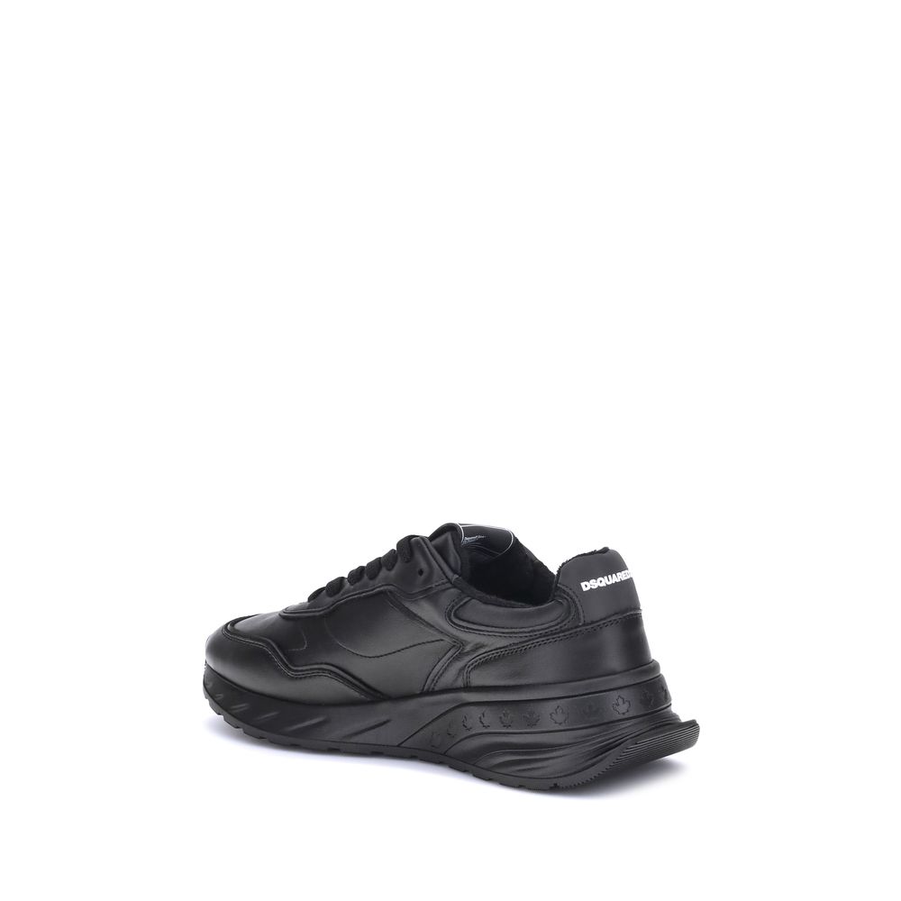Dsquared² Black Calf Leather Bos Taurus Athletic Sneakers Dsquared²