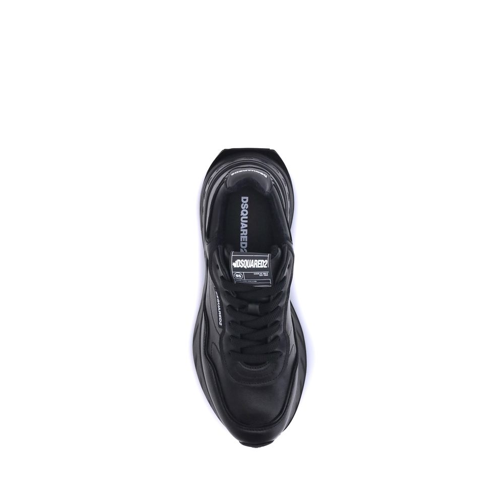 Dsquared² Black Calf Leather Bos Taurus Athletic Sneakers Dsquared²