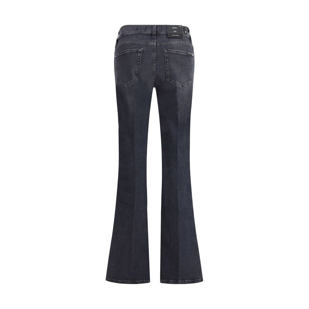 7FOR Black Cotton Bootcut Jeans 7FOR