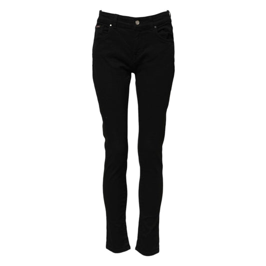 Dolce & Gabbana Black Cotton Logo Skinny Mid Waist Denim Jeans 1728,67345645728,Black,Clothing,Dolce & Gabbana,IT40|S,Jeans & Pants - Women - Clothing,Jeans Denim - Clothing,Material: 98% Cotton 2% Elastane,New with tags,Skinny Jeans - Jeans Denim - Cloth
