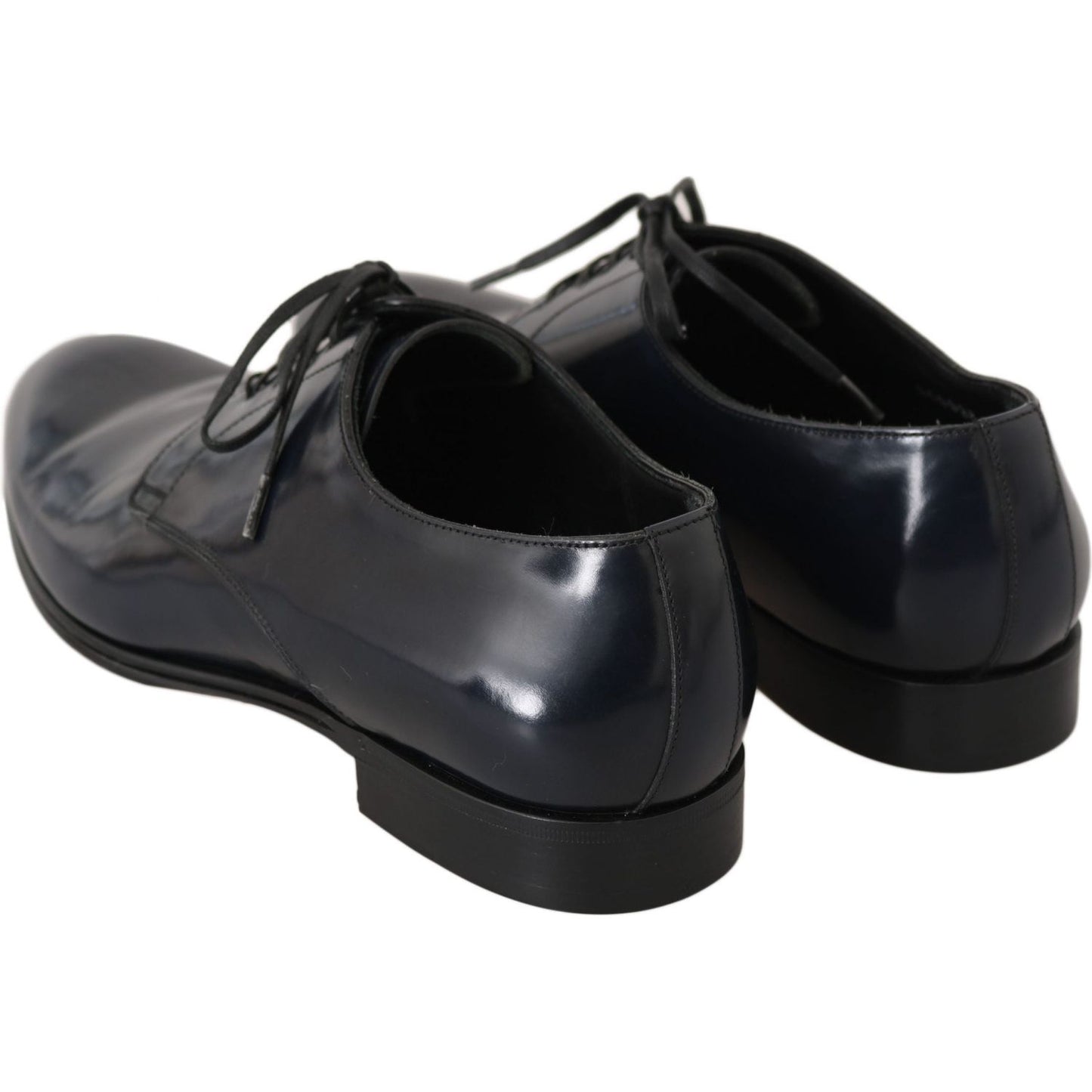 Dolce & Gabbana Elegant Dark Blue Leather Derby Dress Shoes Dolce & Gabbana