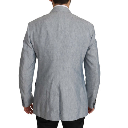 Dolce & Gabbana Blue Flax NAPOLI Jacket Coat Blazer