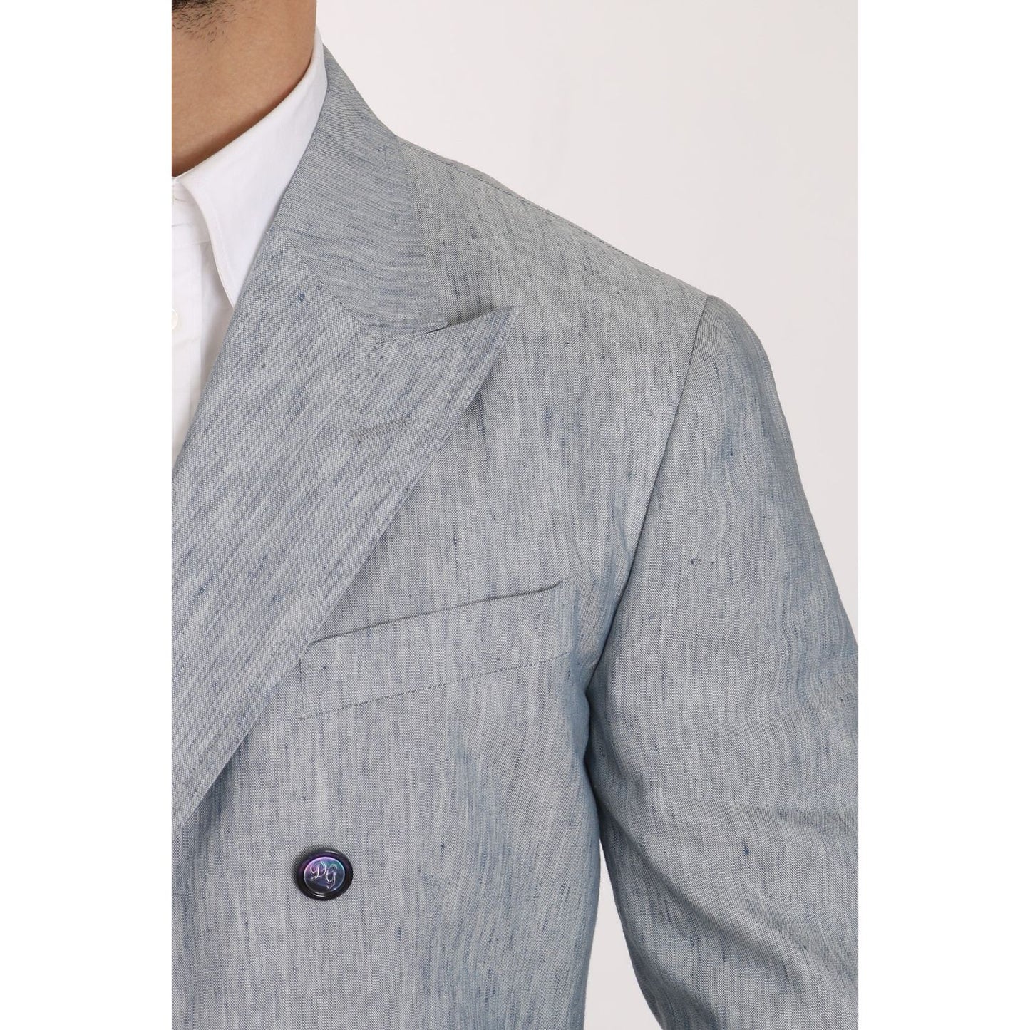 Dolce & Gabbana Elegant Light Blue Double Breasted Blazer Dolce & Gabbana