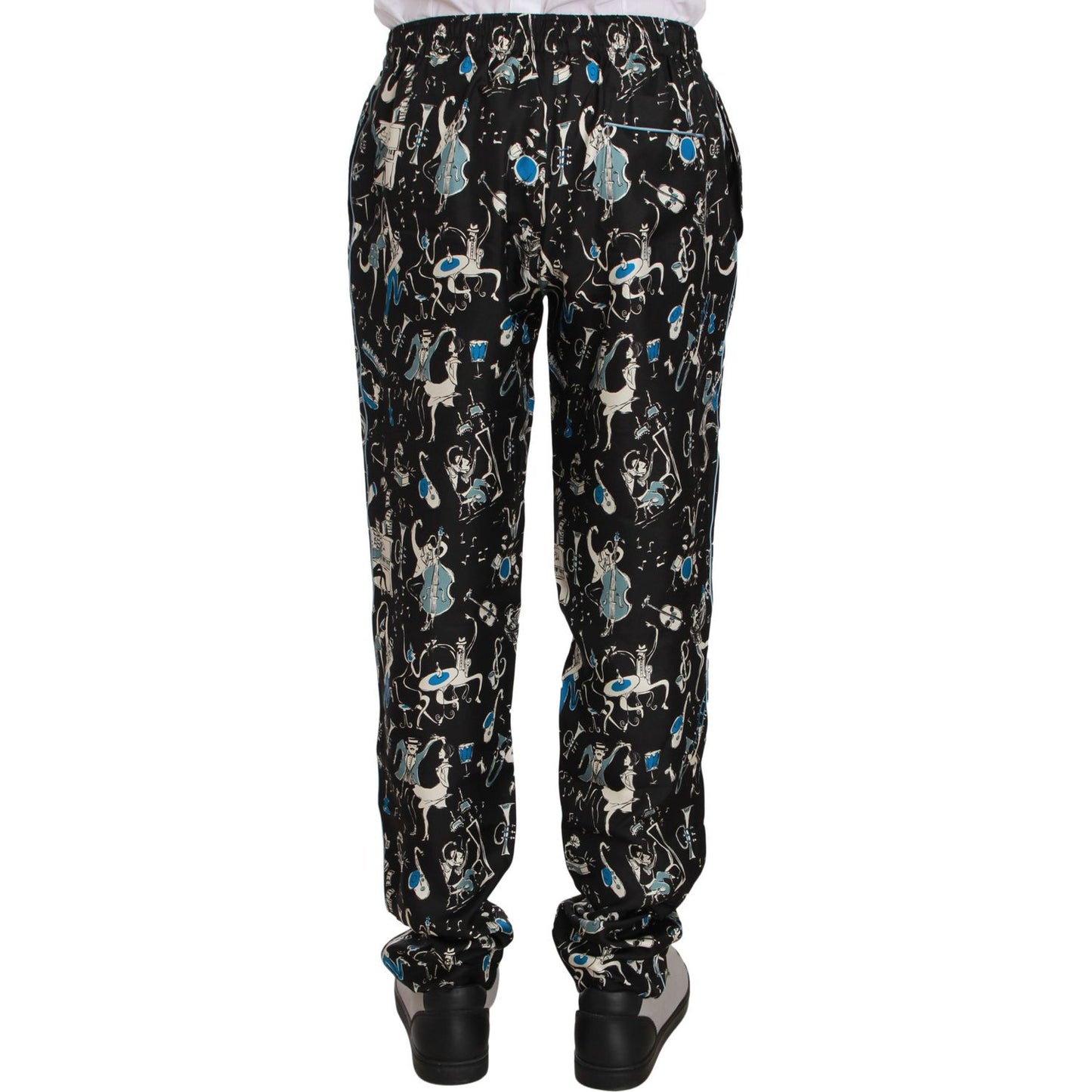 Elegant Silk Lounge Pants with Unique Print