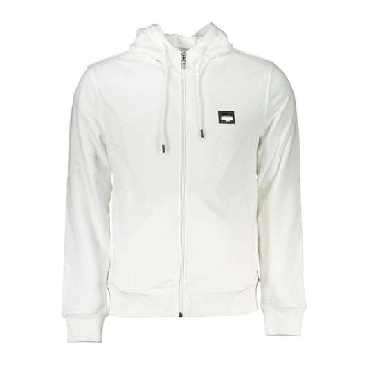 Cavalli Class White Cotton Men's Hooded Sweater