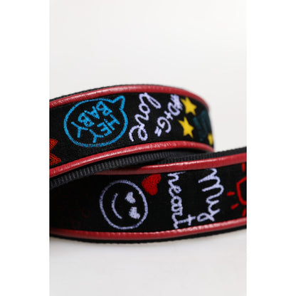 Dolce & Gabbana Black Cotton Printed Women Bag Accessory Shoulder Strap