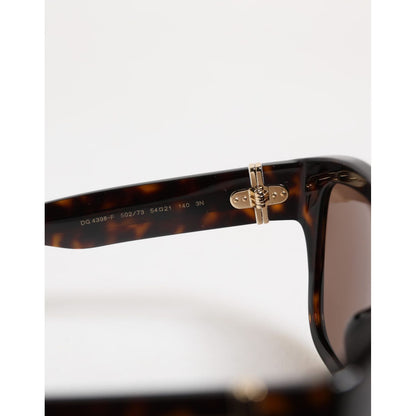 Dolce & Gabbana Dark Brown Havana DG4398F Square Frame Eyewear Sunglasses