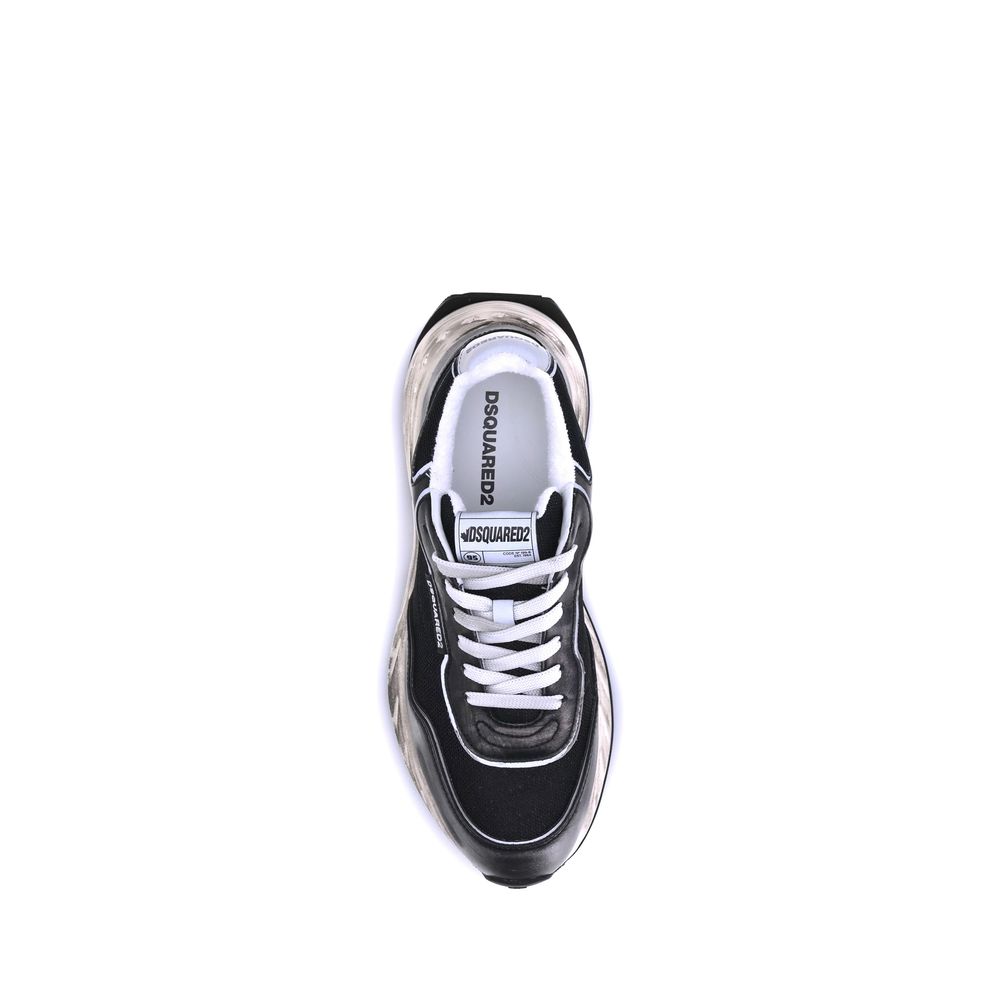 Dsquared² Black Calf Leather Bos Taurus Athletic Sneakers 1728,72470364320,Athletic - Sneakers - Shoes,Black,Dsquared²,EU40.5/US7.5,EU40/US7,EU41.5/US8.5,EU41/US8,EU44/US11,Men,New with tags,Shoes,Sneakers - Shoes