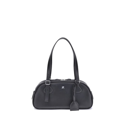 Courrèges Black Calf Leather Bos Taurus Shoulder Bag Courrèges