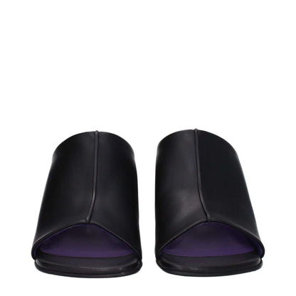 Stella McCartney Black Leather Stiletto Heel Sandals