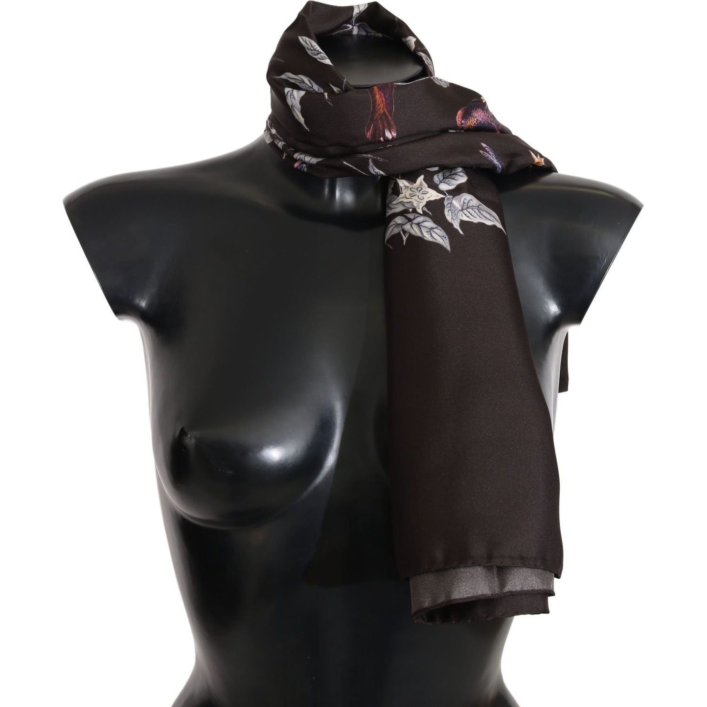 Dolce & Gabbana Elegant Silk Scarf Wrap in Luxe Brown Silk Wrap Shawls Dolce & Gabbana