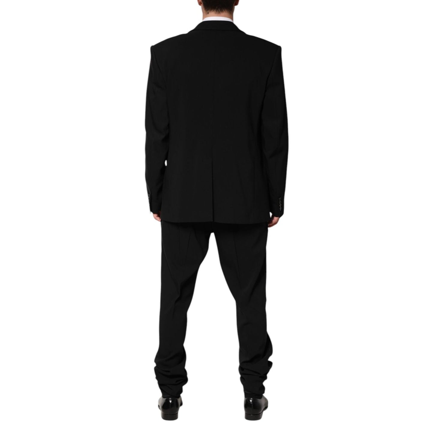 Dolce & Gabbana Black Cotton Single Breasted 2 Piece Suit