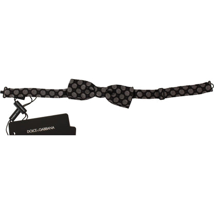 Dolce & Gabbana Brown Silk Polka Dot Jacquard Men Bow Tie Papillon