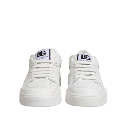Dolce & Gabbana White Miami Leather Low Top Sneakers Shoes