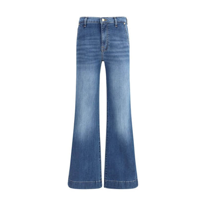7FOR Blue Cotton Flared Jeans 7FOR