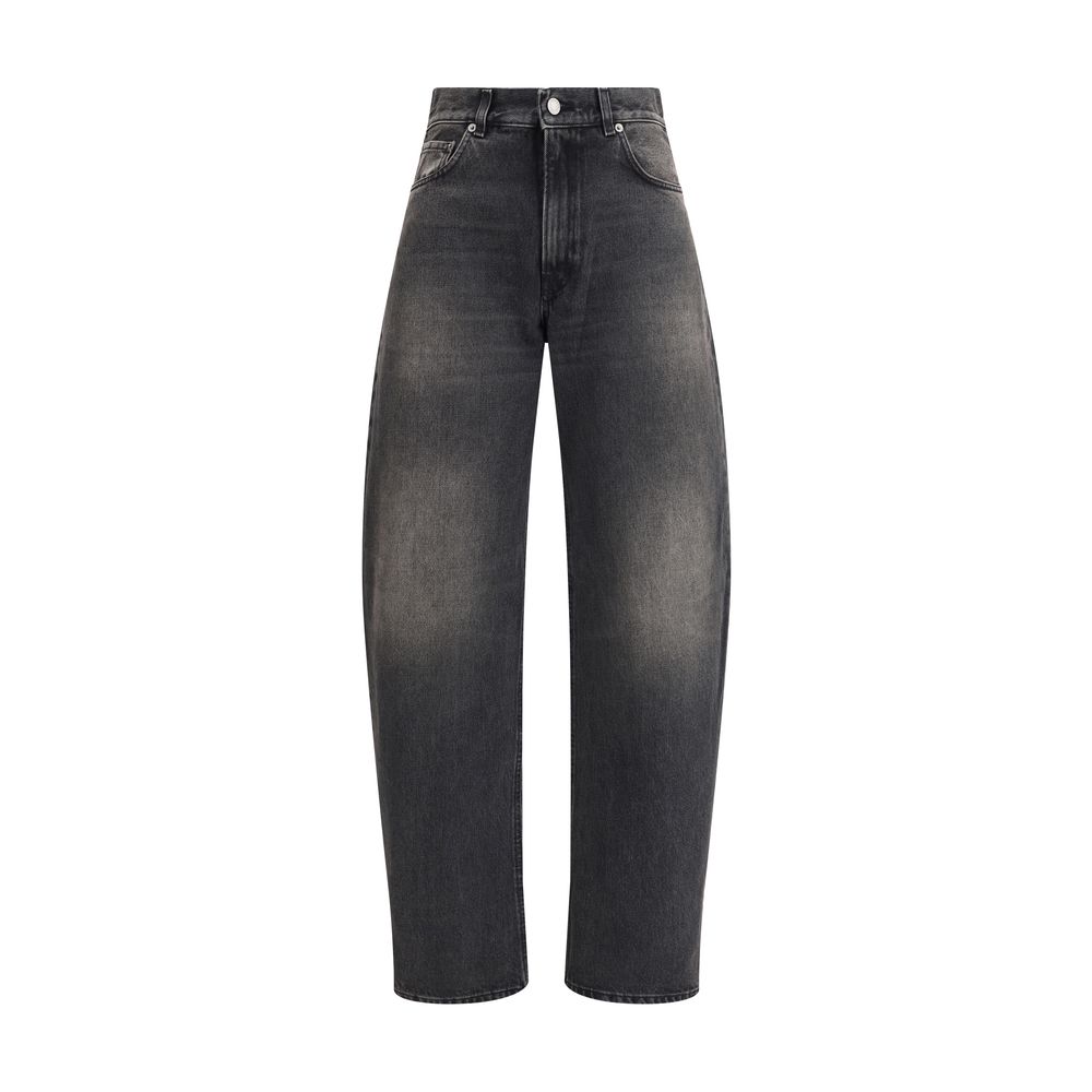 Haikure Black Cotton Relaxed Fit Jeans Haikure